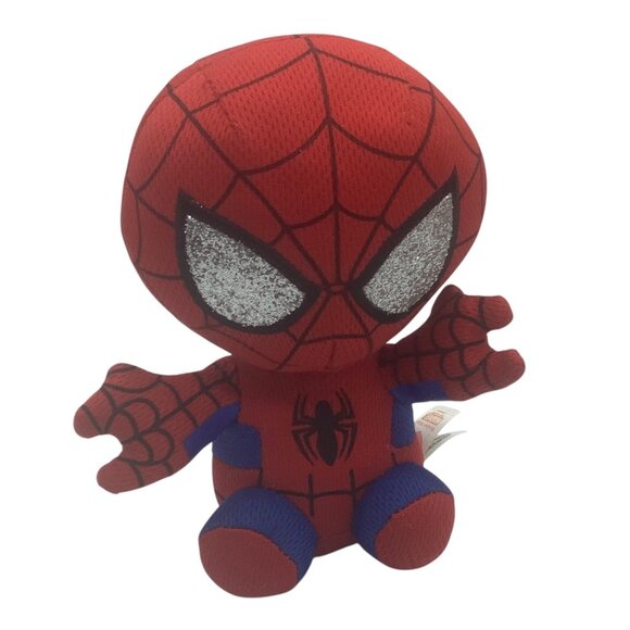 Ty Marvel Spider-Man Plush Toy 6.5” Red & Blue Collectible Stuffed Figure - Picture 1 of 5